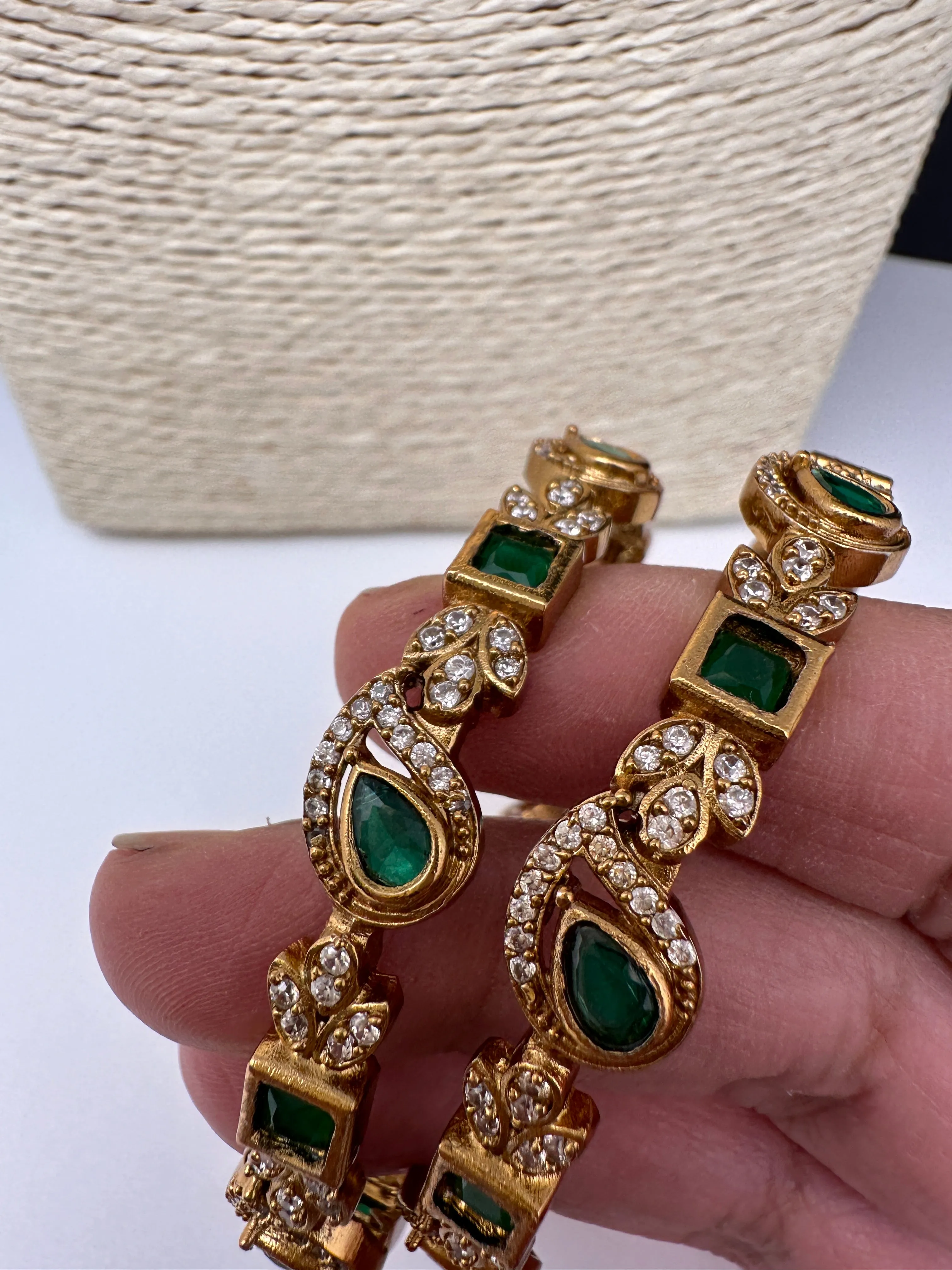 Matte CZ Geen Mango Bangles