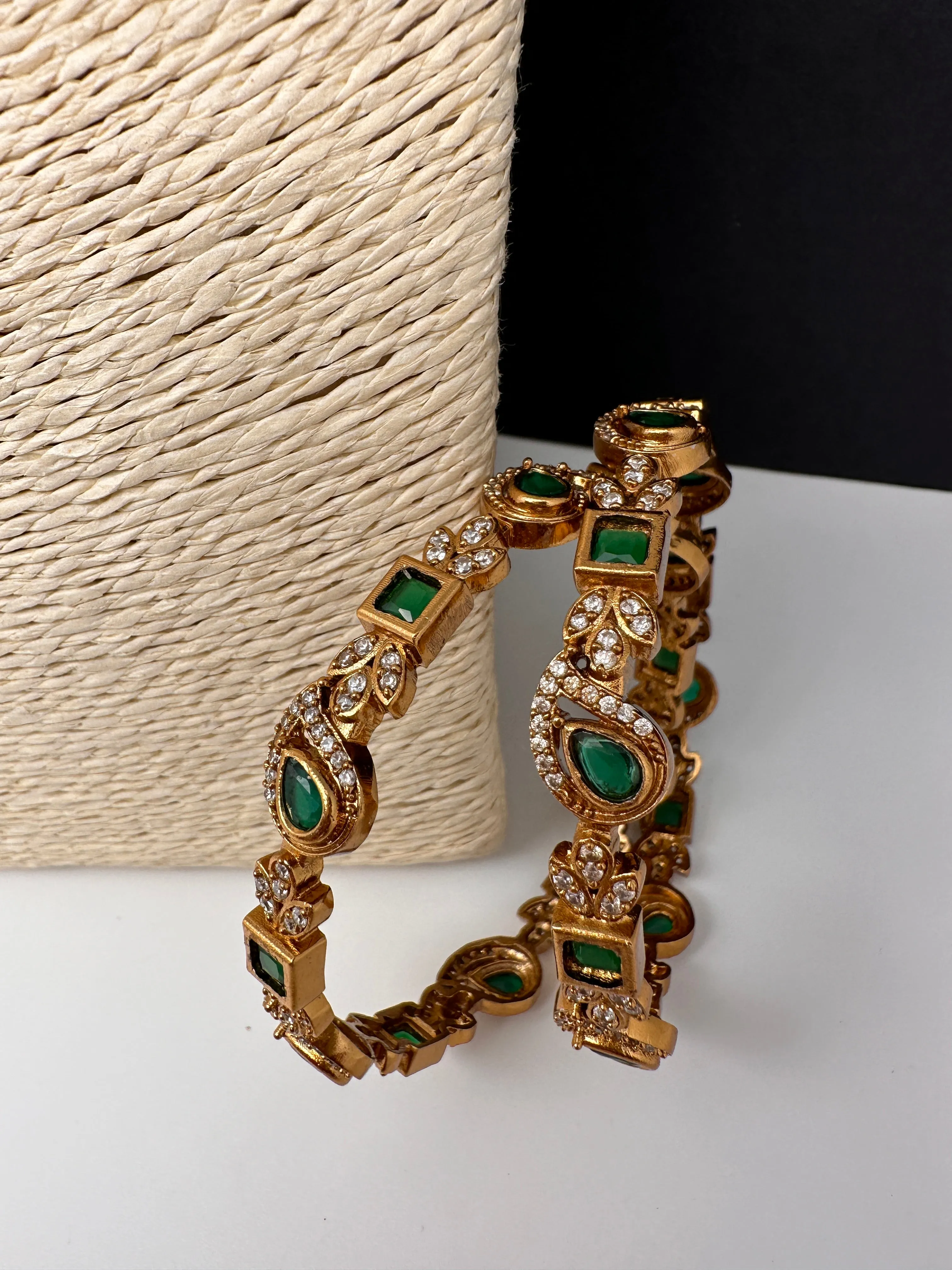 Matte CZ Geen Mango Bangles
