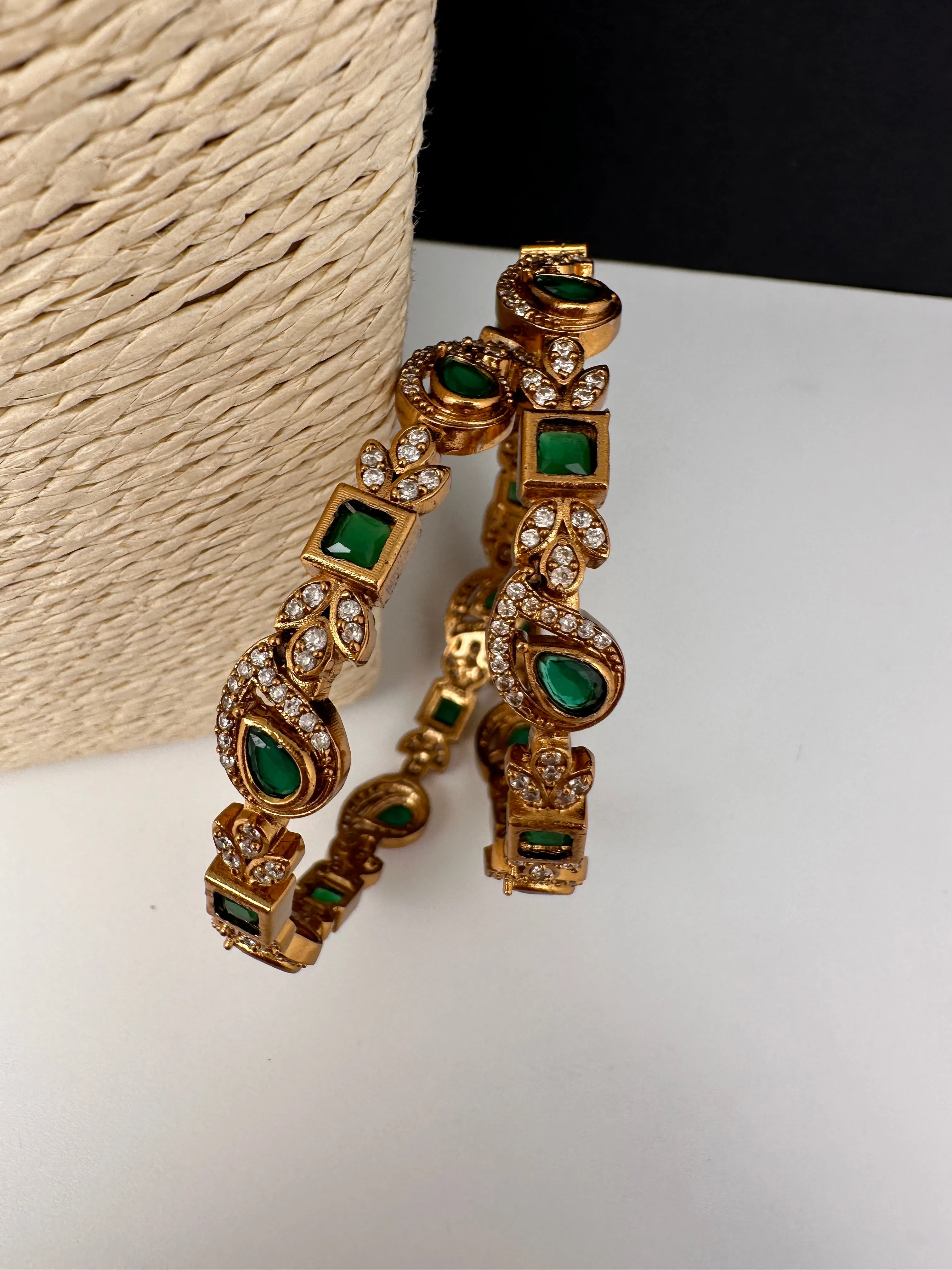 Matte CZ Geen Mango Bangles