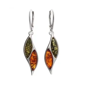 MILENA Earrings Silver and Amber Multicolor
