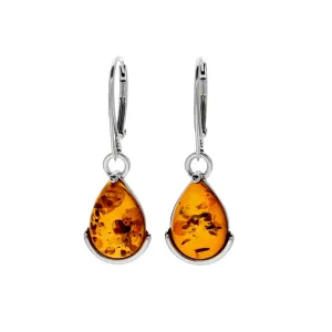 MILENA earrings Silver and Amber Open drop