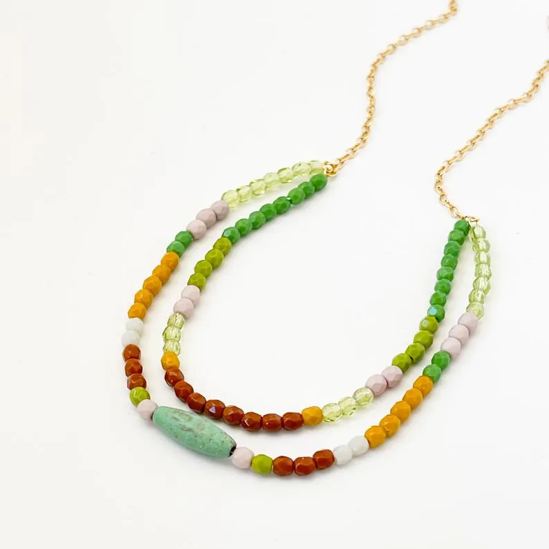 Multi-strand turquoise necklace- WS