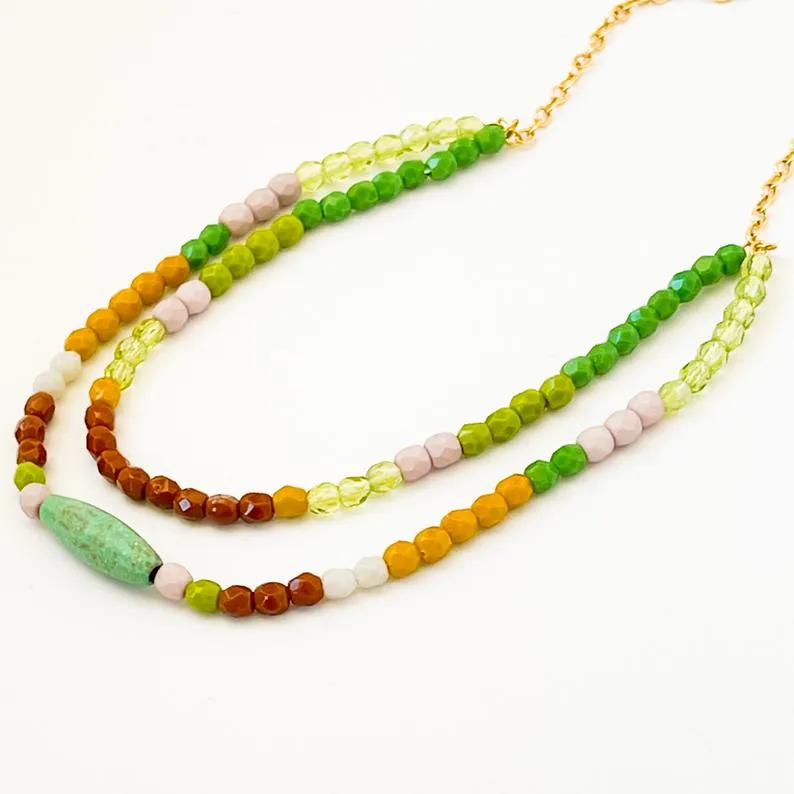 Multi-strand turquoise necklace- WS