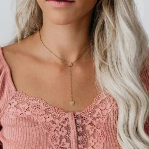 N1995 Gold Dainty Heart Necklace with FREE Earrings