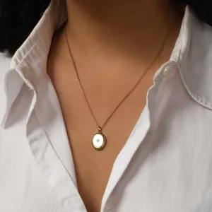 Oval Spark Locket - Diamond