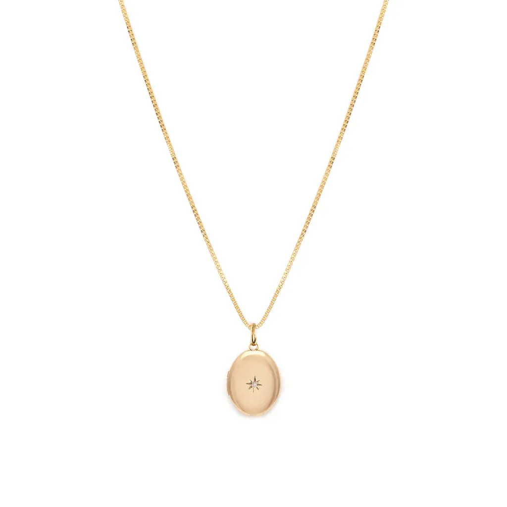 Oval Spark Locket - Diamond