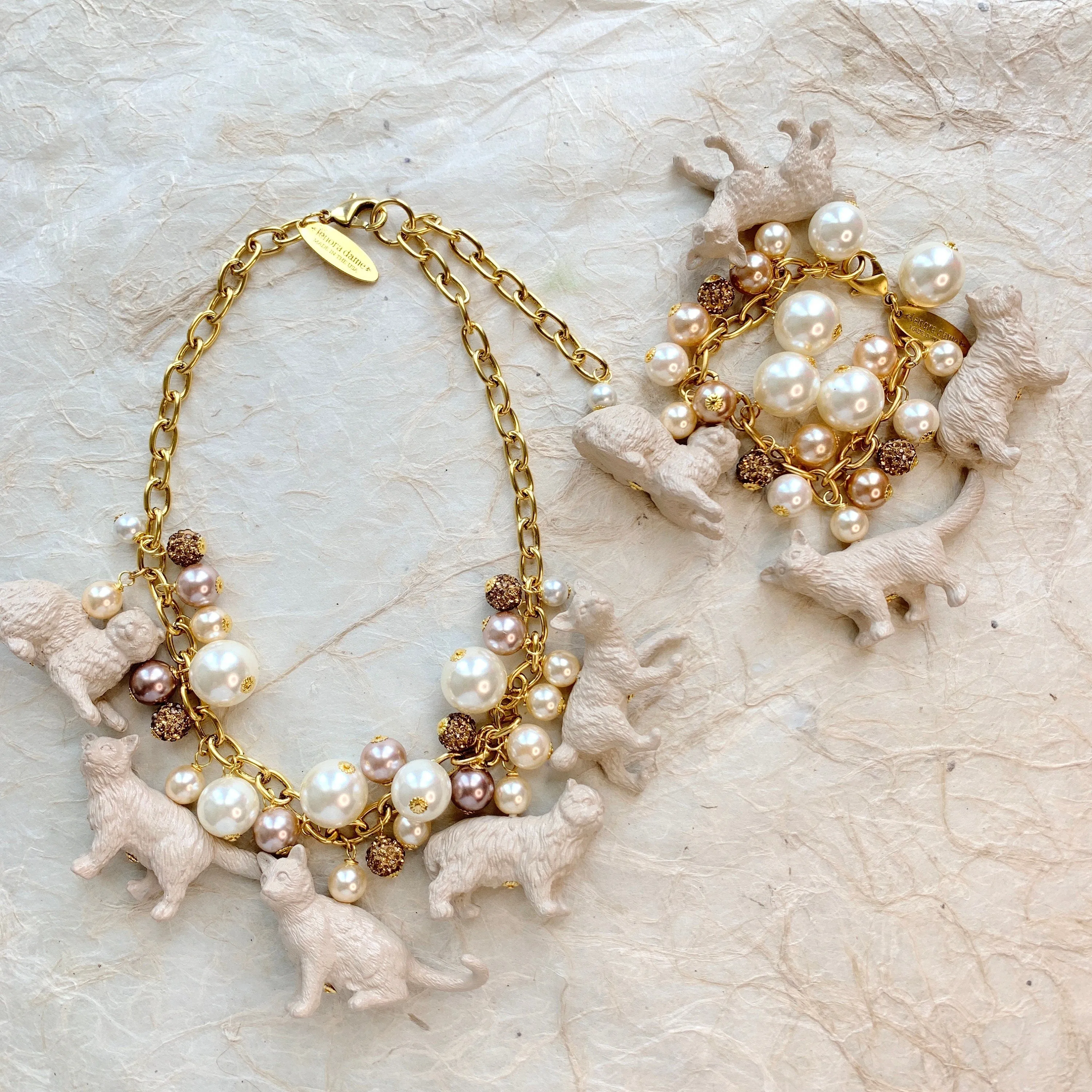 Pearl Must Love Cats Charm Bracelet