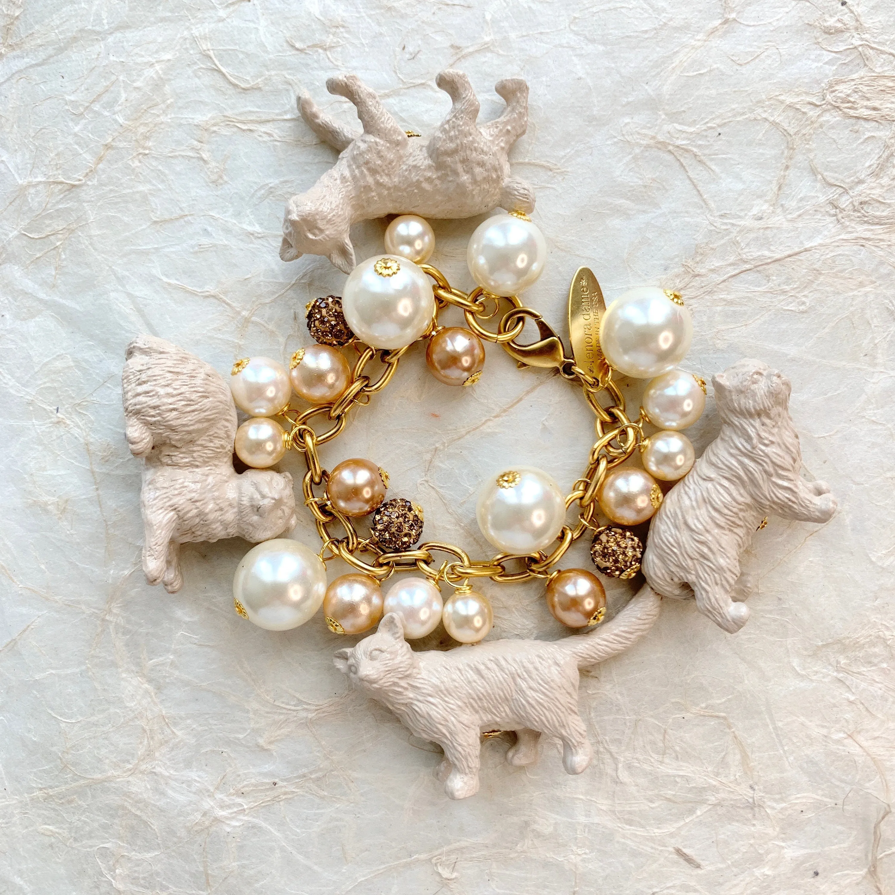 Pearl Must Love Cats Charm Bracelet