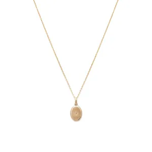 Petite Satin Oval Locket | Diamond