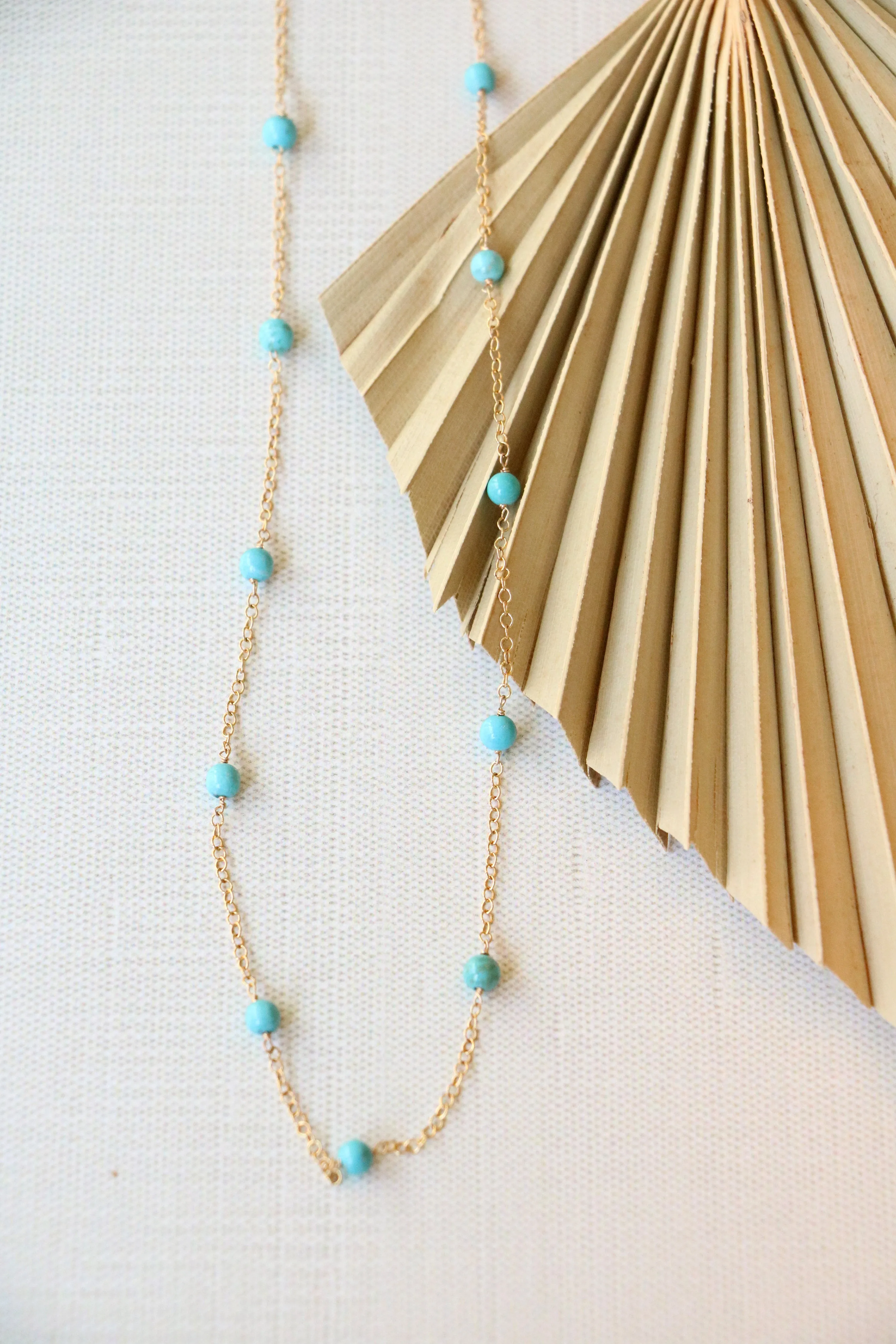 pop of turquoise necklace { gold }