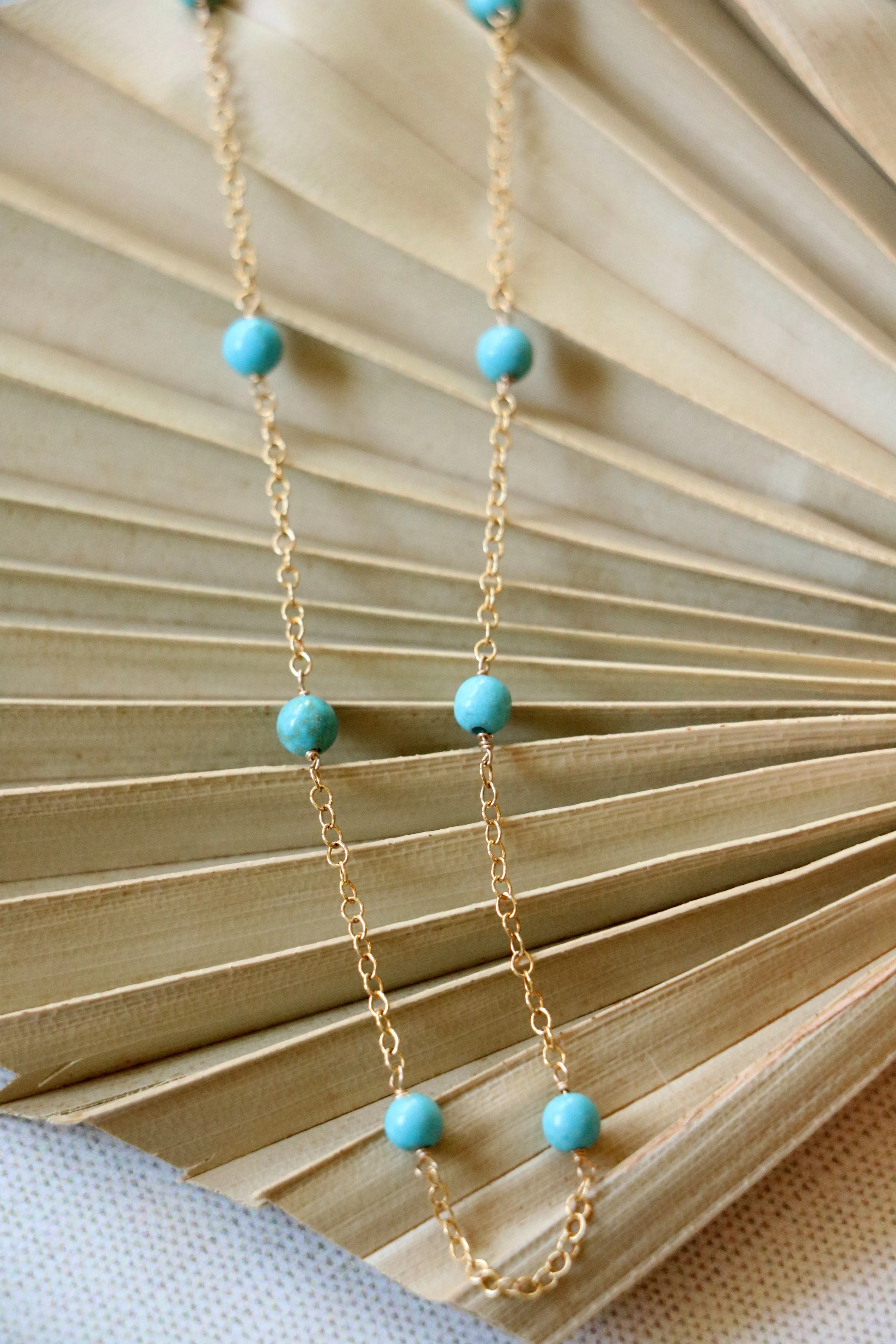 pop of turquoise necklace { gold }