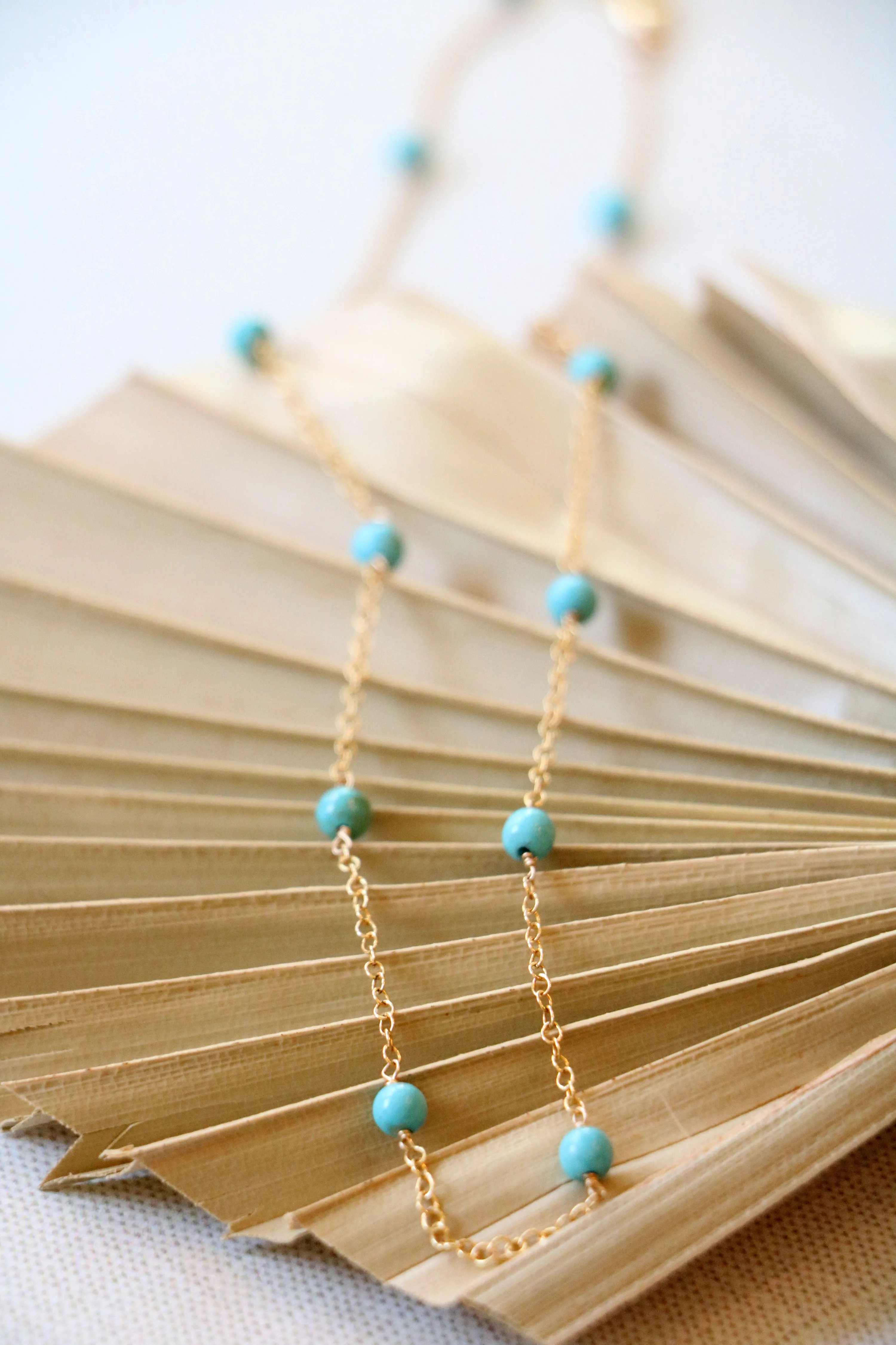 pop of turquoise necklace { gold }
