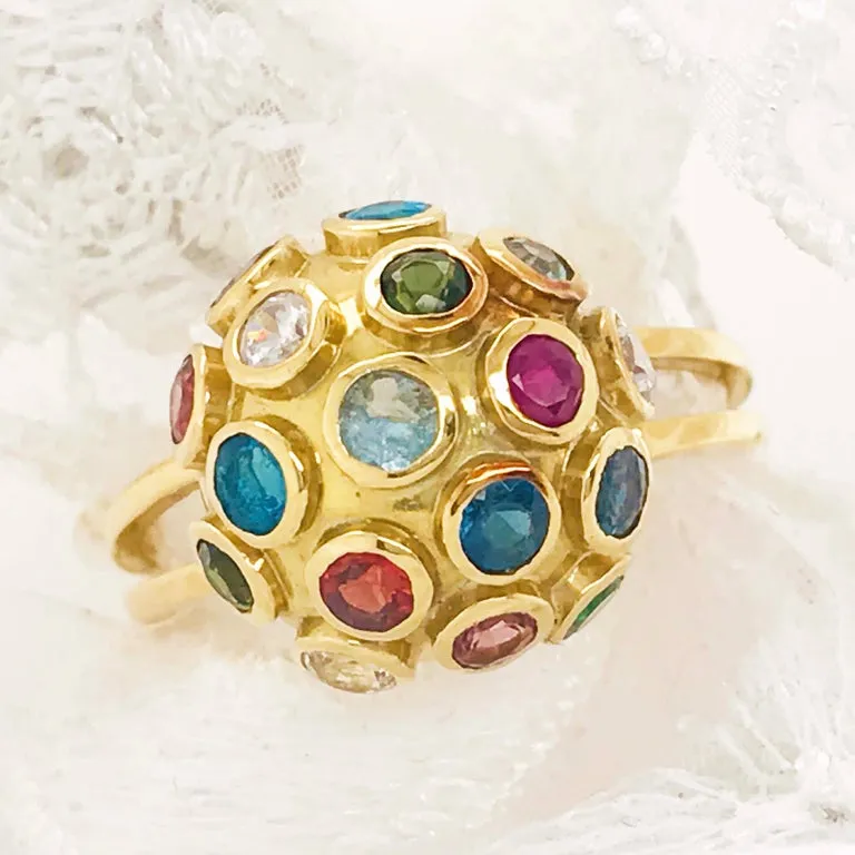 Retro Gemstone Dome Estate Ring