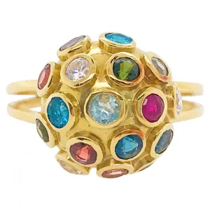 Retro Gemstone Dome Estate Ring