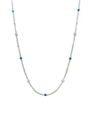 Rosa Necklace - Silver Turquoise