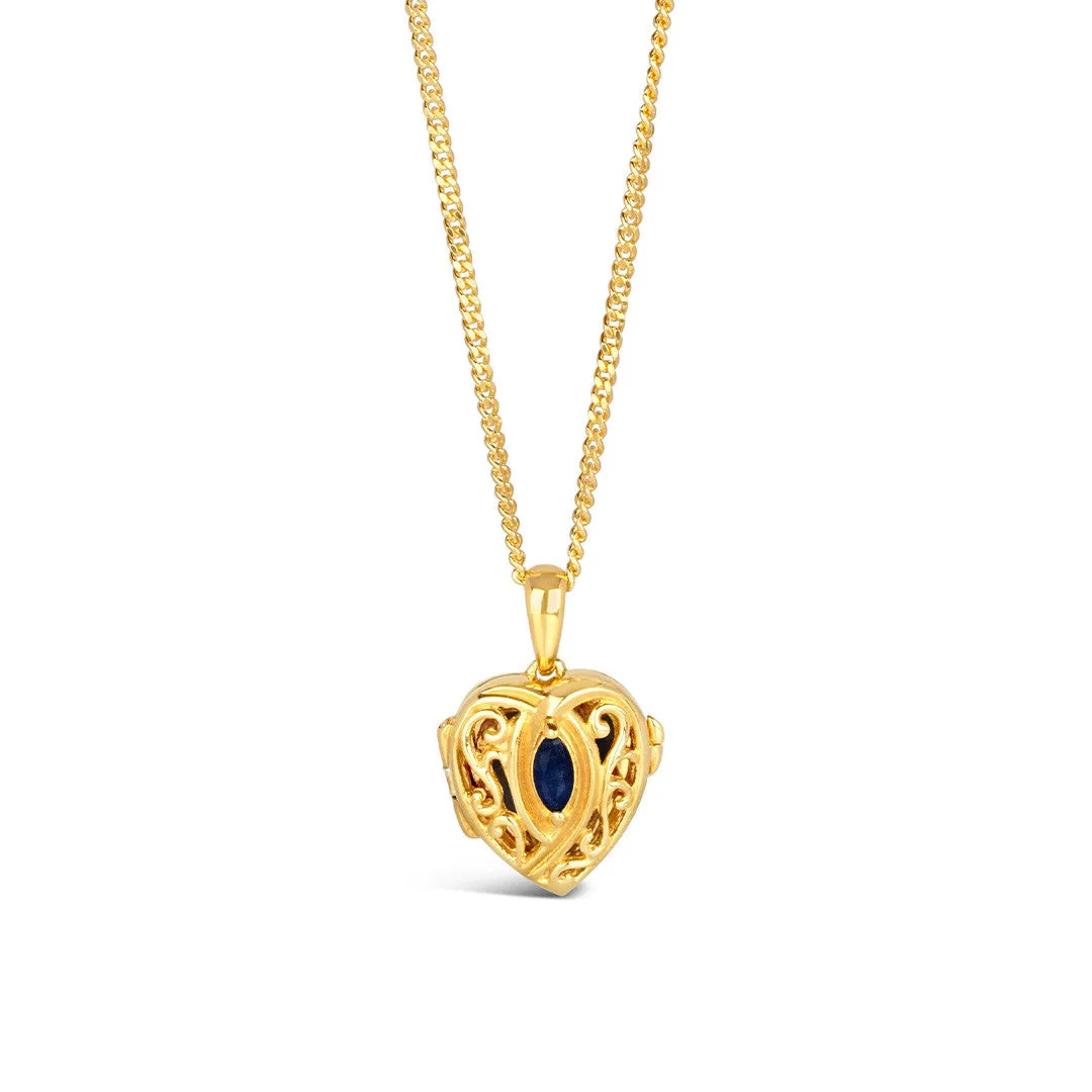 Sapphire Heart Locket   Photos