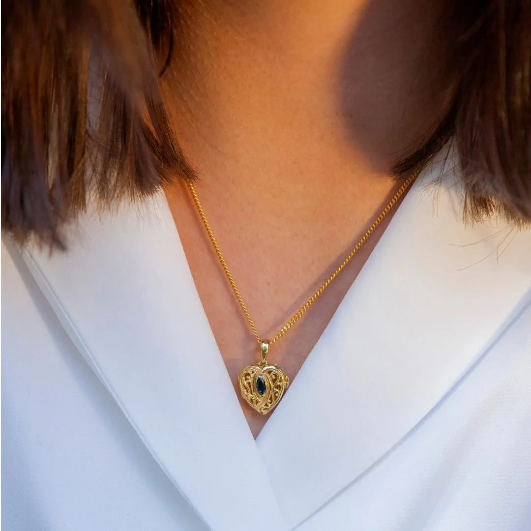 Sapphire Heart Locket   Photos