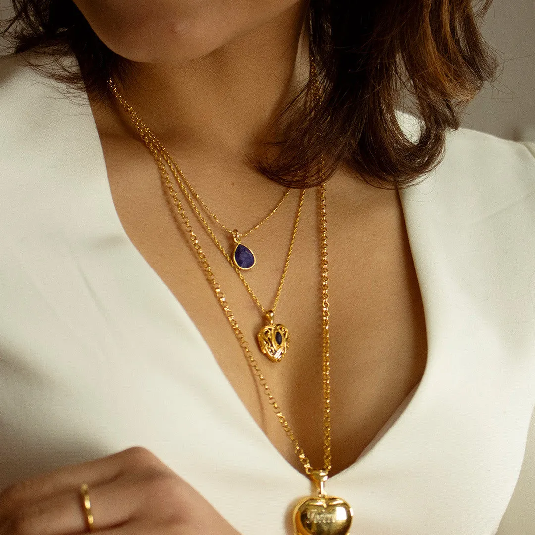 Sapphire Heart Locket   Photos