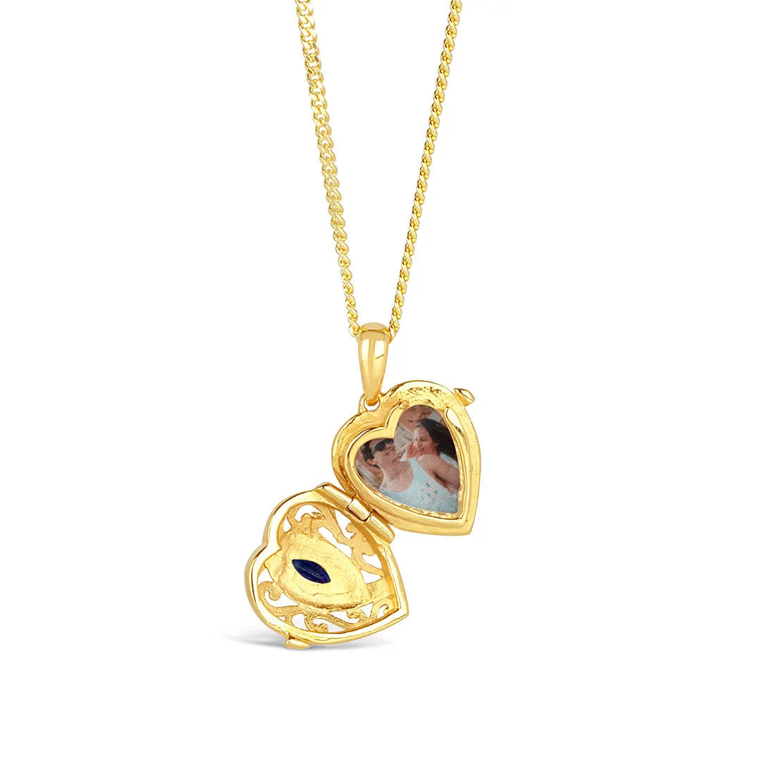 Sapphire Heart Locket   Photos