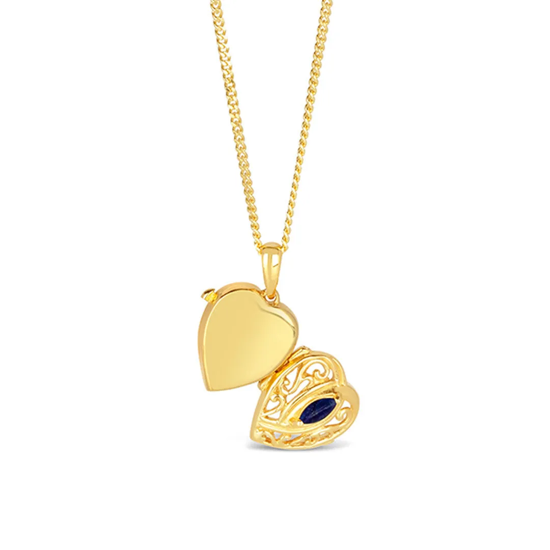 Sapphire Heart Locket   Photos