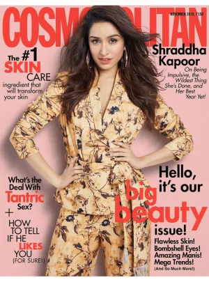 Shraddha Kapoor Wearing O.H Monogram Hoop Earrings (Cosmopolitan Cover - Issue)
