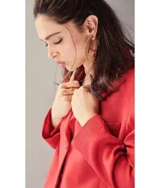 Shraddha Kapoor Wearing O.H Monogram Hoop Earrings (Cosmopolitan Cover - Issue)