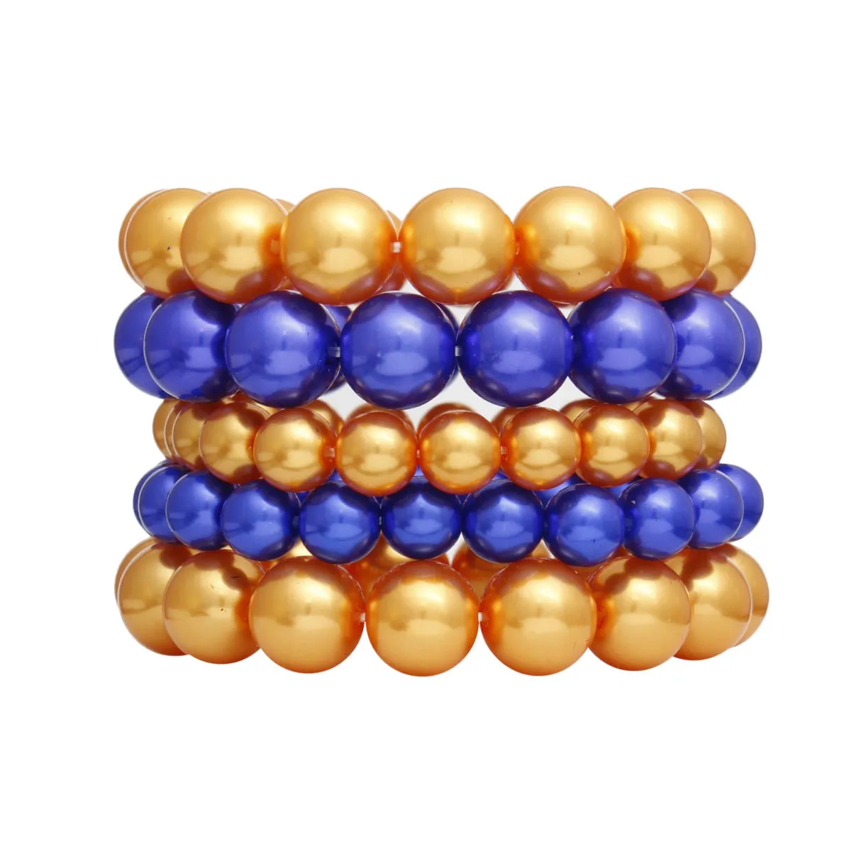 Sigma Gamma Rho SGRHO Gold Blue Pearl Stretch 5 Pcs Bracelet Women