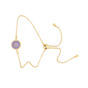 SIGNATURE Bracelet - Blue Chalcedony / YG