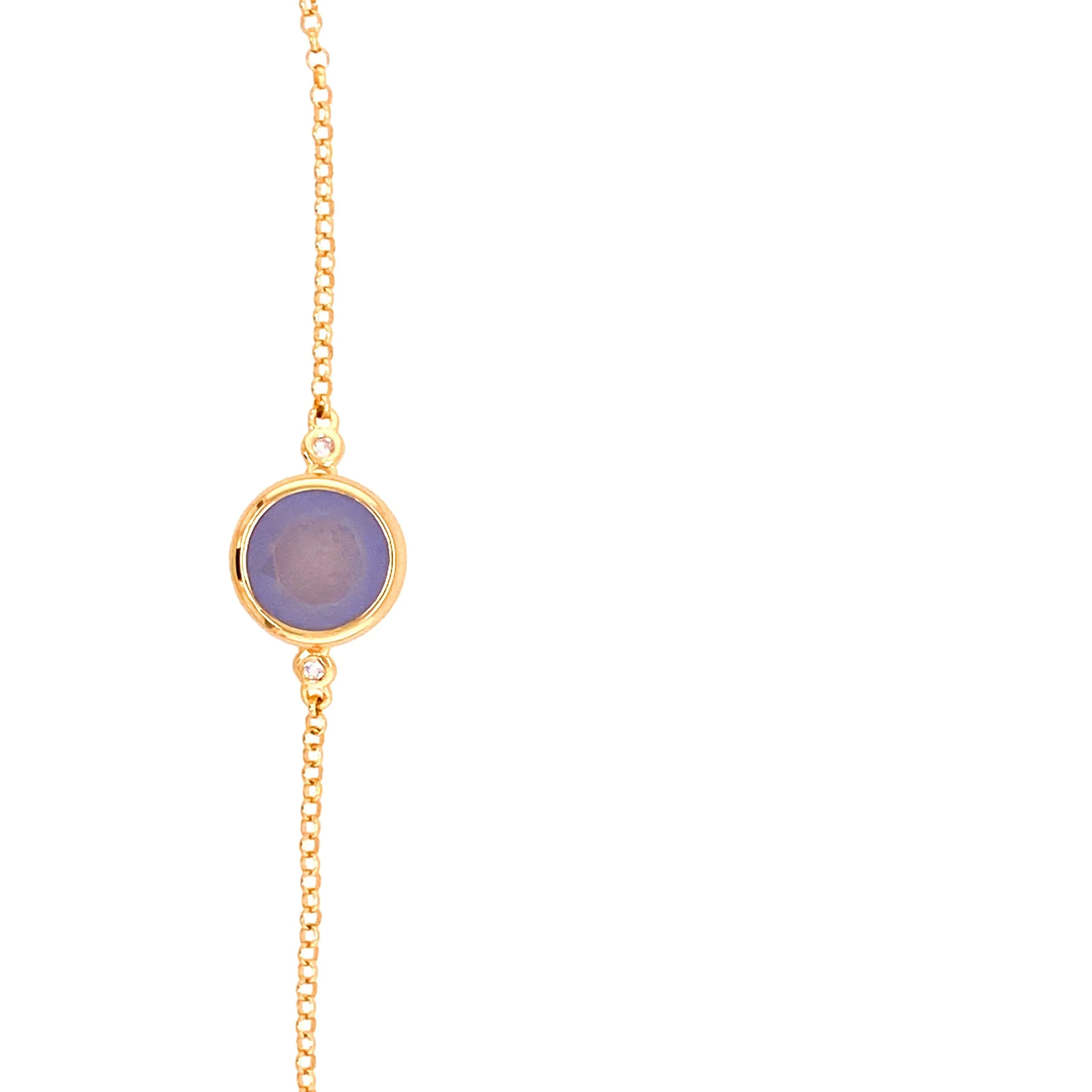 SIGNATURE Bracelet - Blue Chalcedony / YG