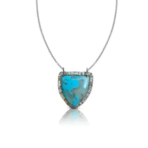 Silver Turquoise Shield Necklace 3