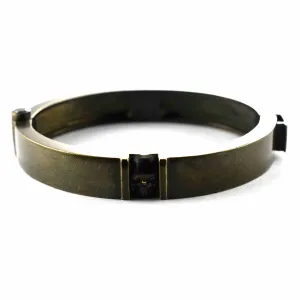 Skull copper bangle with onxy stone