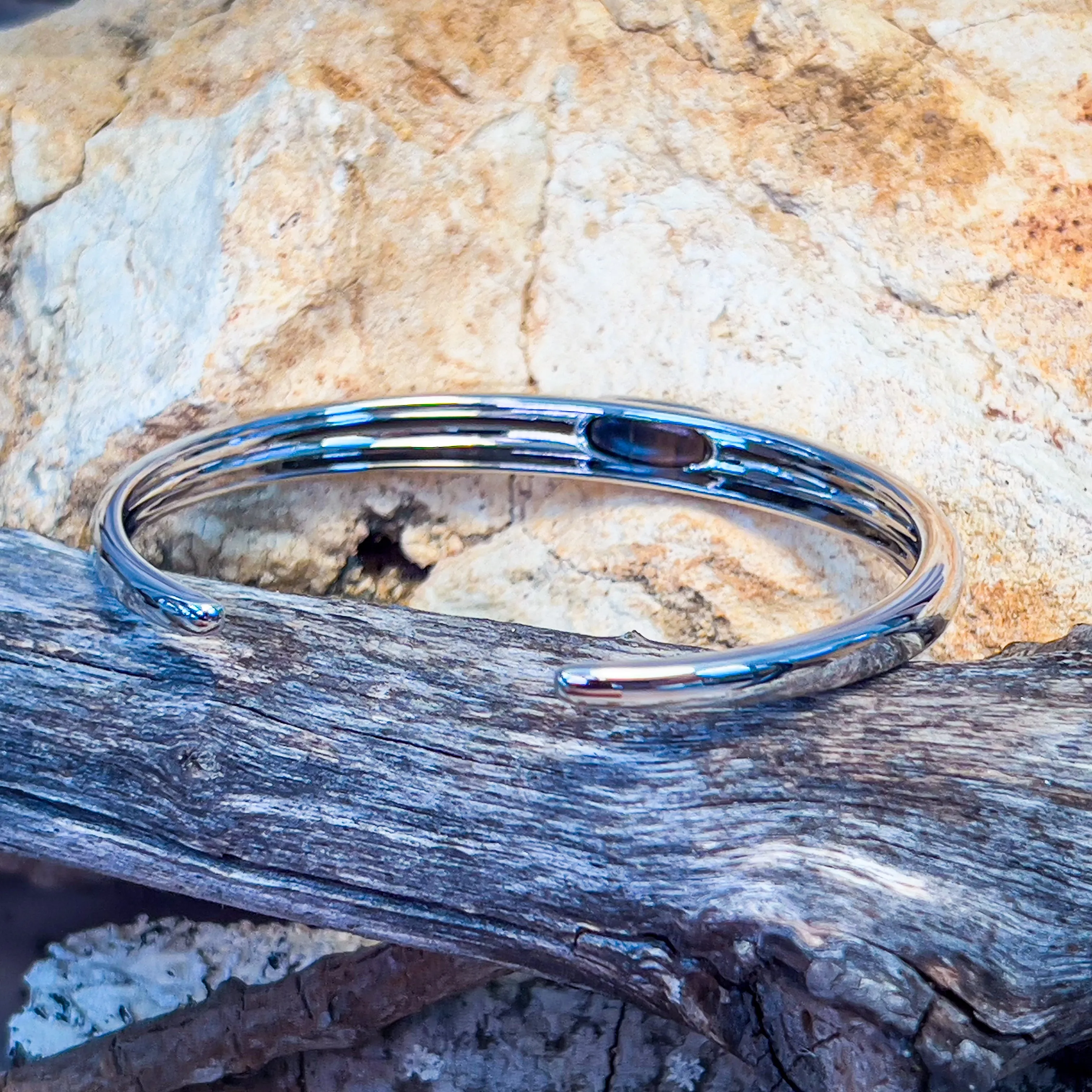 Sterling Silver Boulder Opal 2.12ct bangle