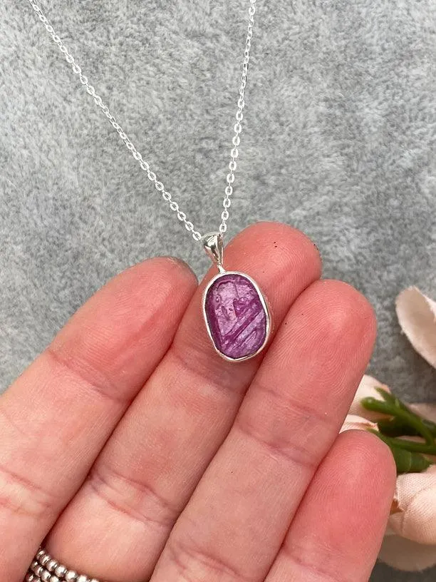 Sterling Silver Ruby Necklace