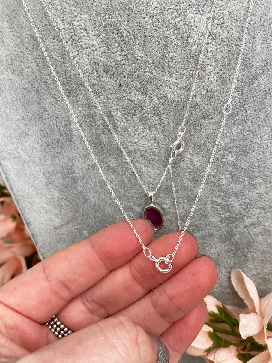 Sterling Silver Ruby Necklace