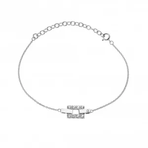 Sterling Silver White Topaz Echo Bracelet DL648