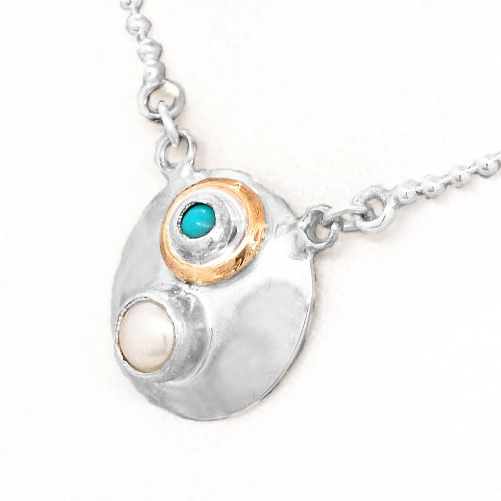 Turquoise and Pearl Necklace