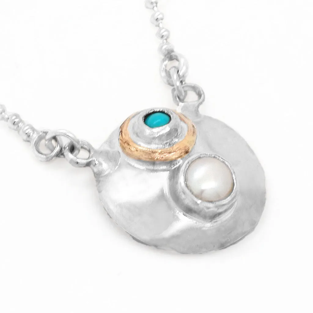 Turquoise and Pearl Necklace