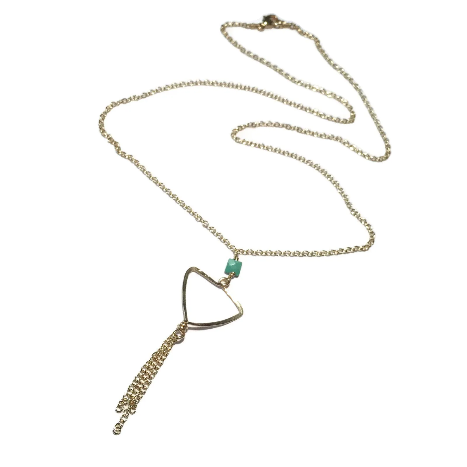 Turquoise Triangle-Chain Necklace