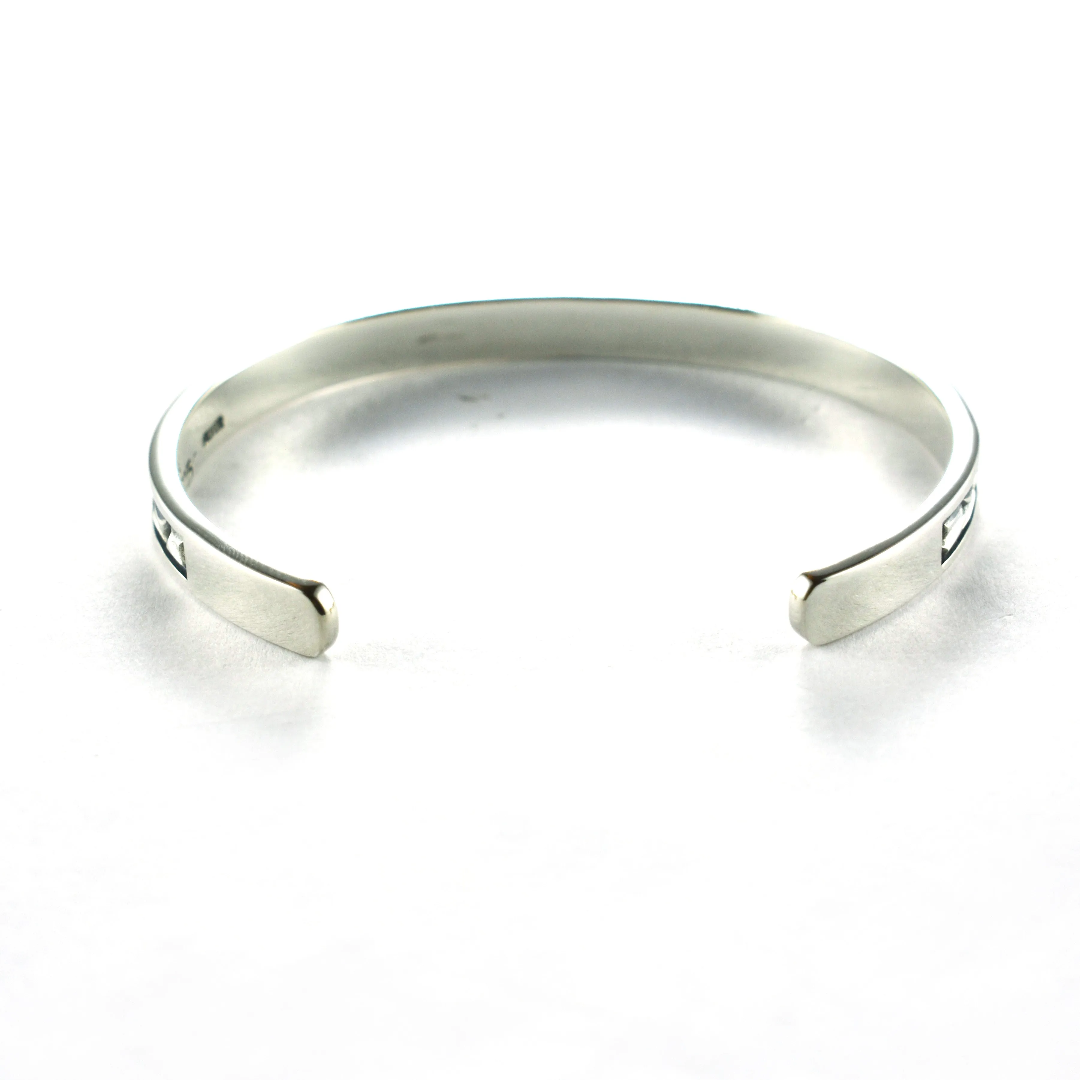 Two hearts become one silver couple bangle