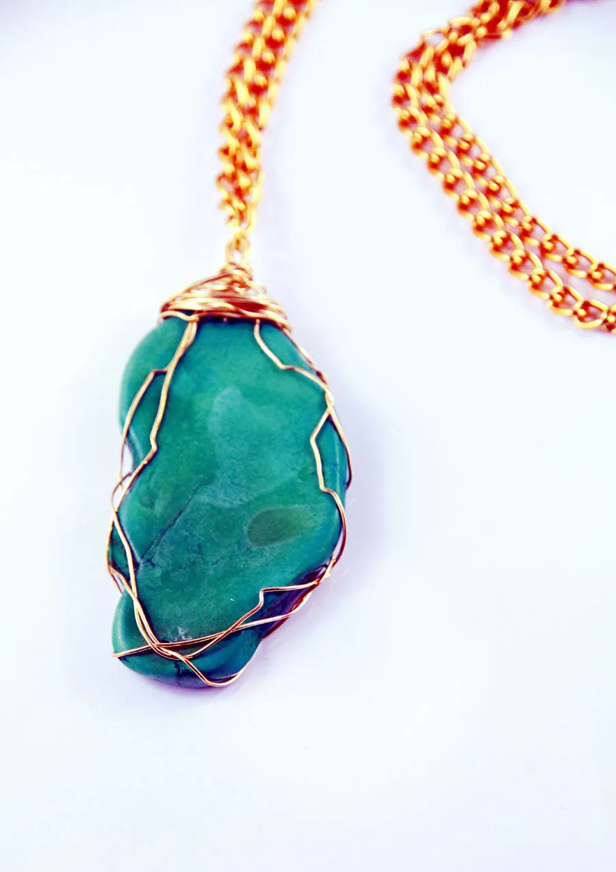 Wired Turquoise Necklace