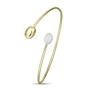 Yellow Gold Pod Diamond Bangle