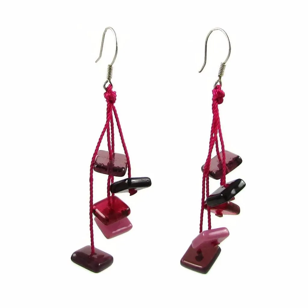 Zen Glass Earrings - Lime Green